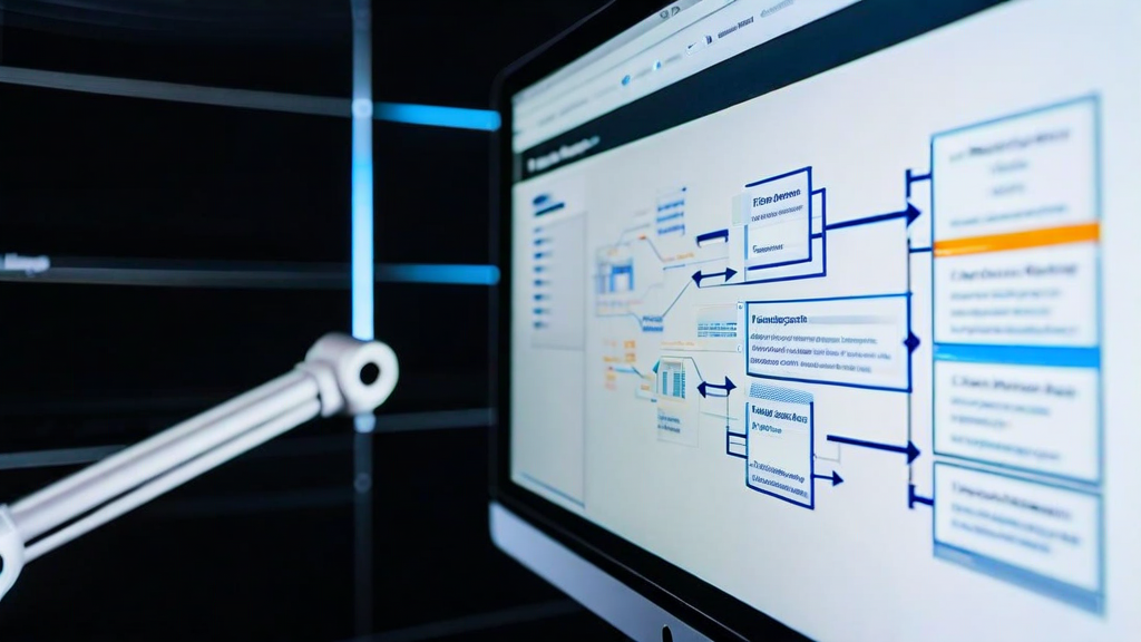 Workflow automation diagram on screen